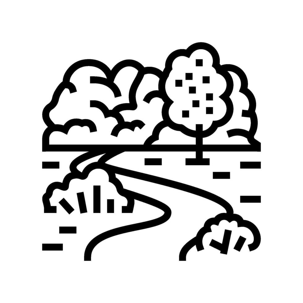 walking path slow living line icon illustration vector