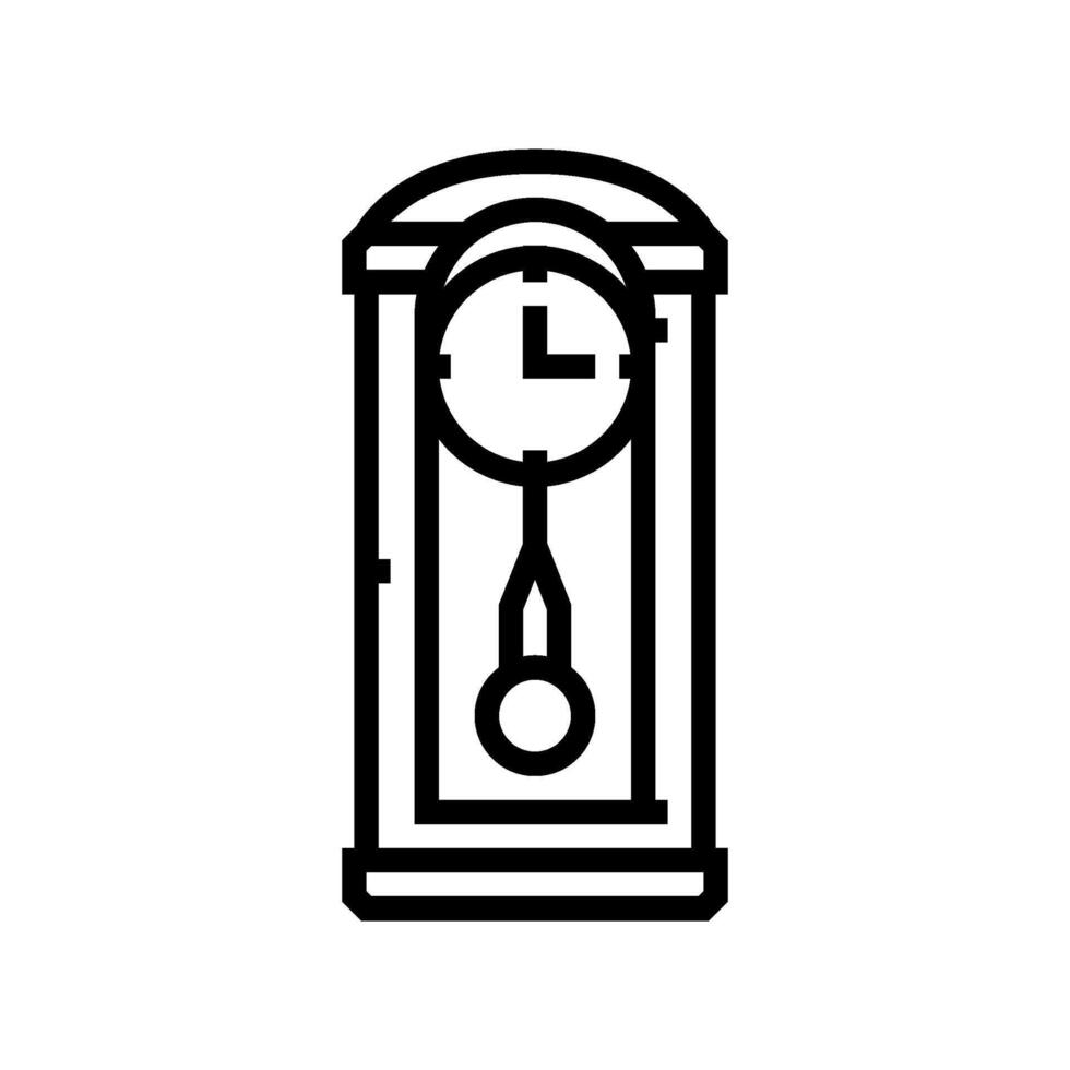 vintage clock slow living line icon illustration vector