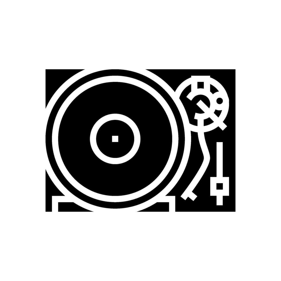 record player slow living glyph icon illustration vector