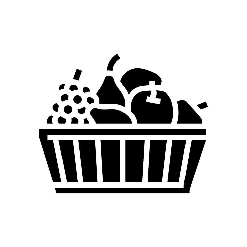 fruit basket slow living glyph icon illustration vector