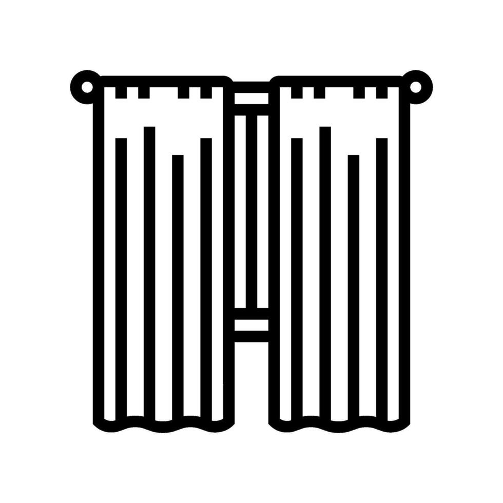 window curtains slow living line icon illustration vector