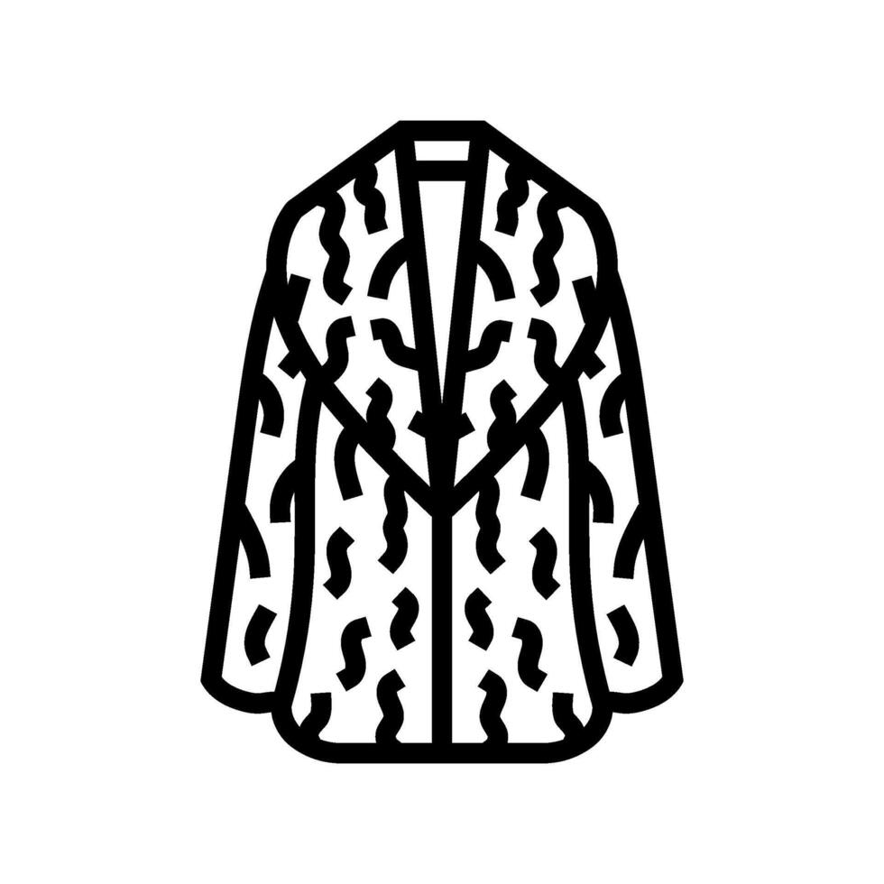 voluminous faux fur coats stylish clothes line icon illustration vector