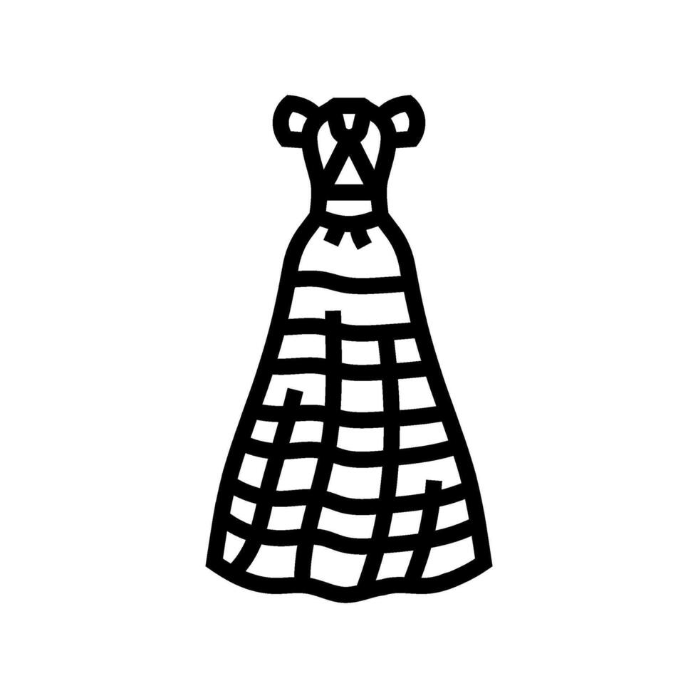 sheer fabrics lace dress stylish clothes line icon illustration vector