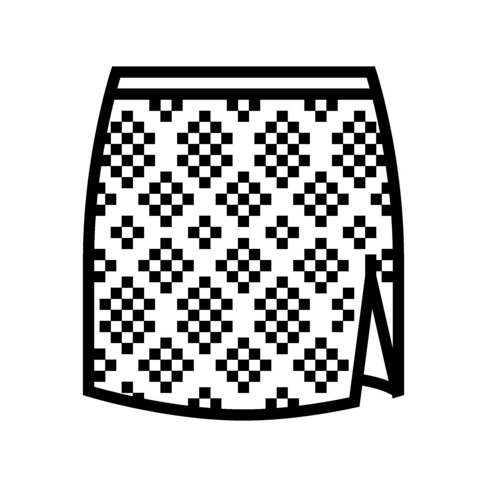 preppy sequin skirt stylish clothes line icon illustration vector