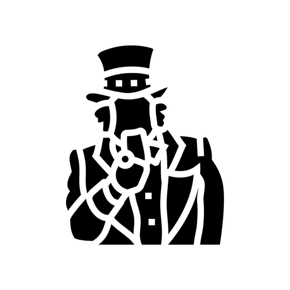 uncle sam pointing pose glyph icon illustration vector