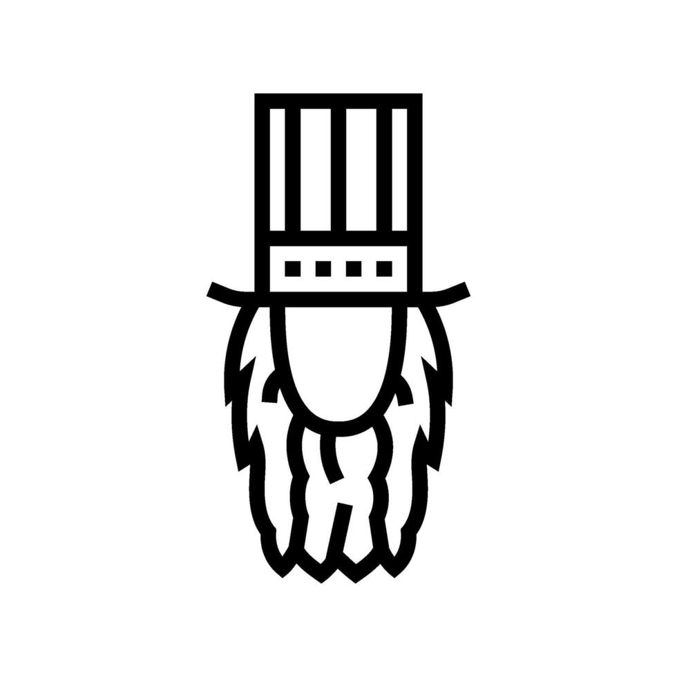patriotic beard hat combo line icon illustration vector