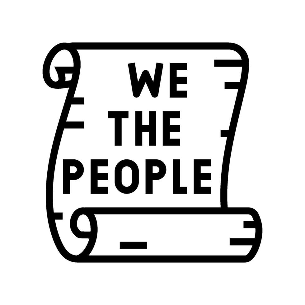 we the people scroll line icon illustration vector