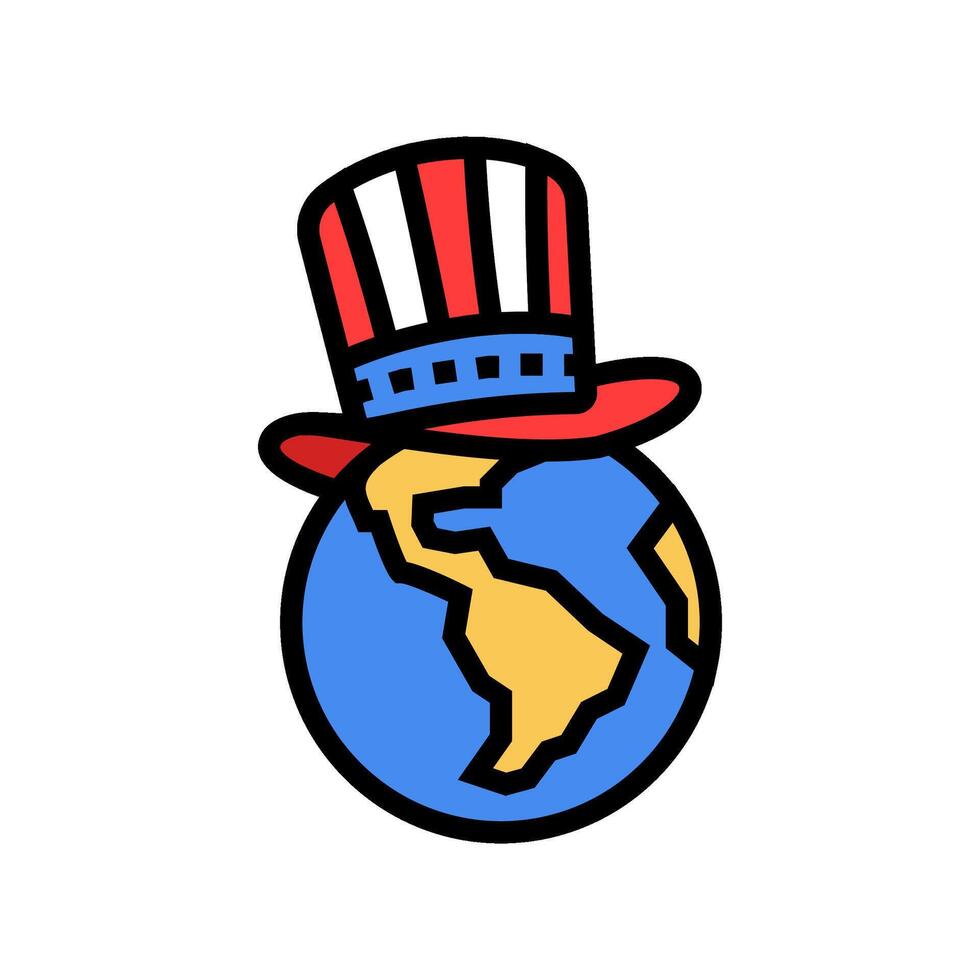 uncle sam hat globe color icon illustration vector