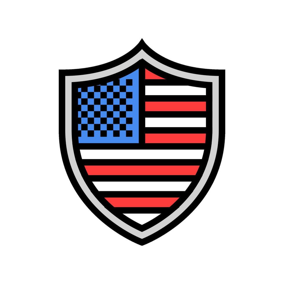 patriotic shield uncle sam color icon illustration vector