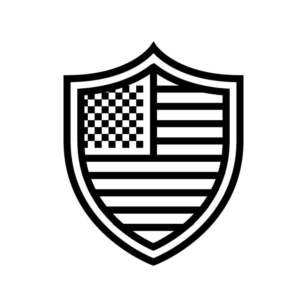 patriotic shield uncle sam line icon illustration vector
