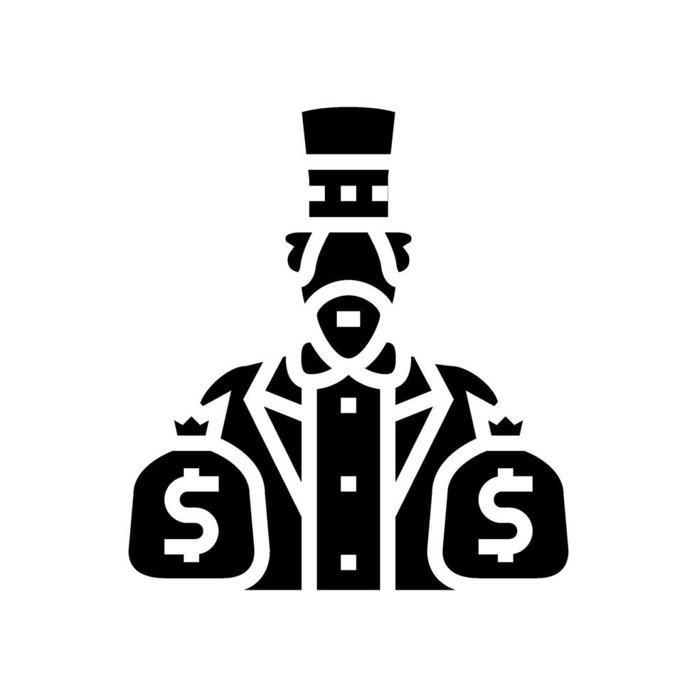 uncle sam sack of money glyph icon illustration vector