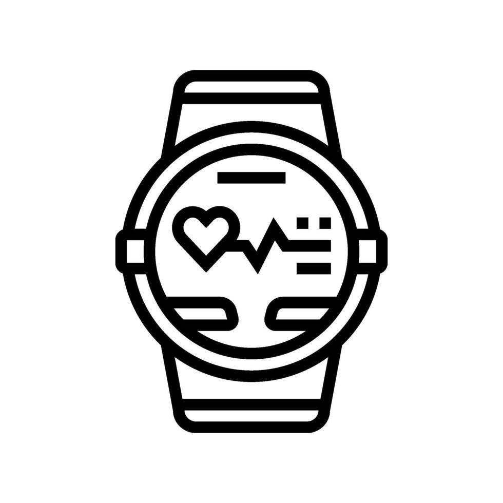 pulse graph watch screen wearable fitness line icon illustration vector
