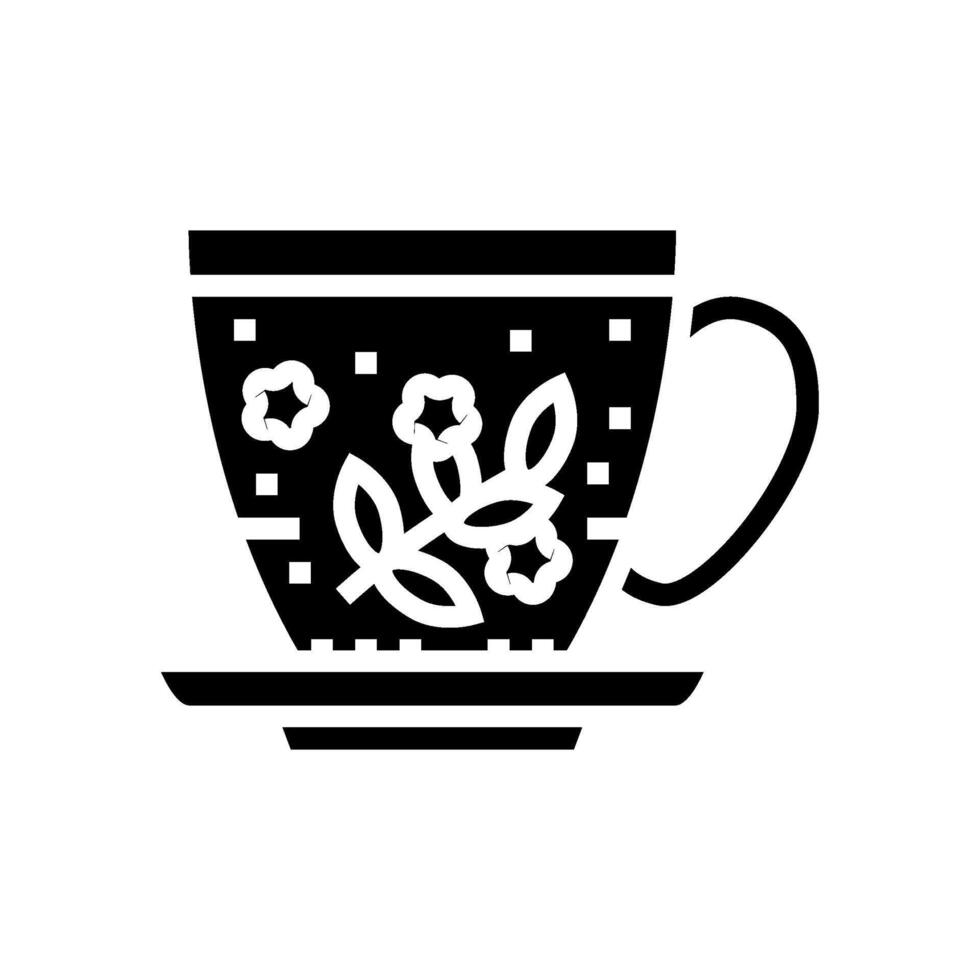 tea herbs meal drink glyph icon illustration vector
