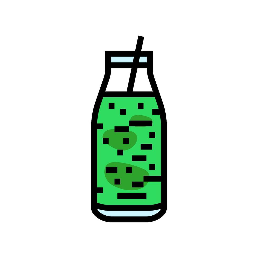 green juice meal drink color icon illustration vector