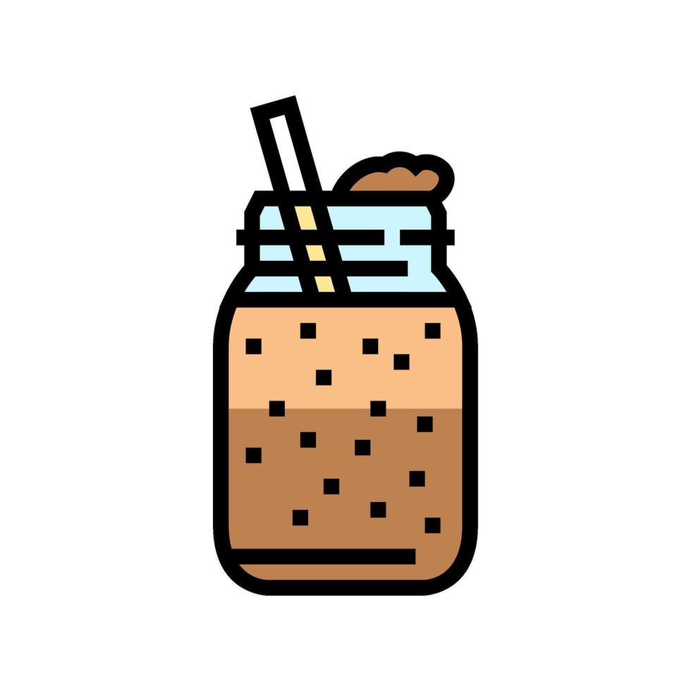 nut butter smoothie meal drink color icon illustration vector
