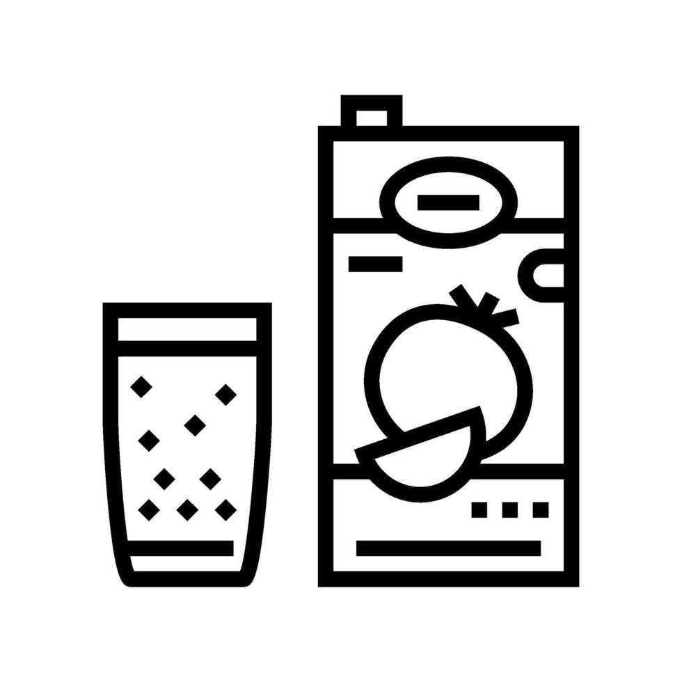 tomato juice meal drink line icon illustration vector