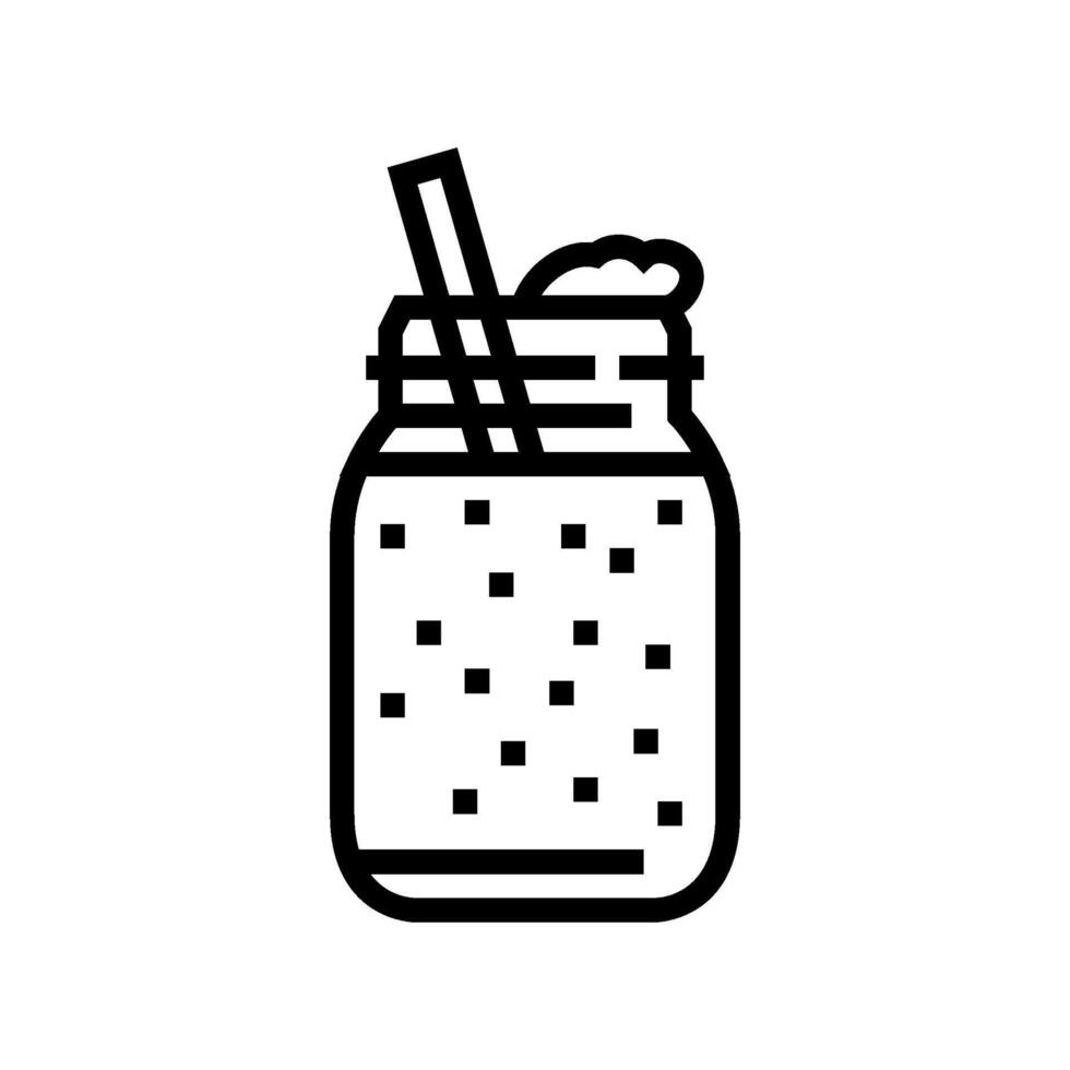 nut butter smoothie meal drink line icon illustration vector