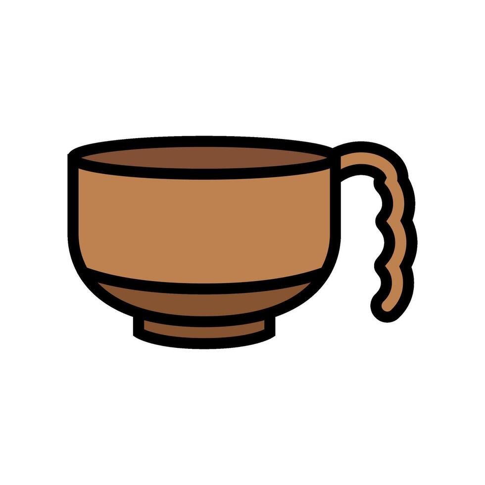 miso soup mug meal drink color icon illustration vector