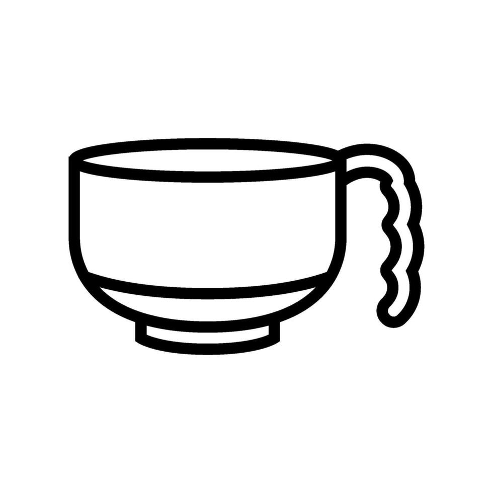 miso soup mug meal drink line icon illustration vector