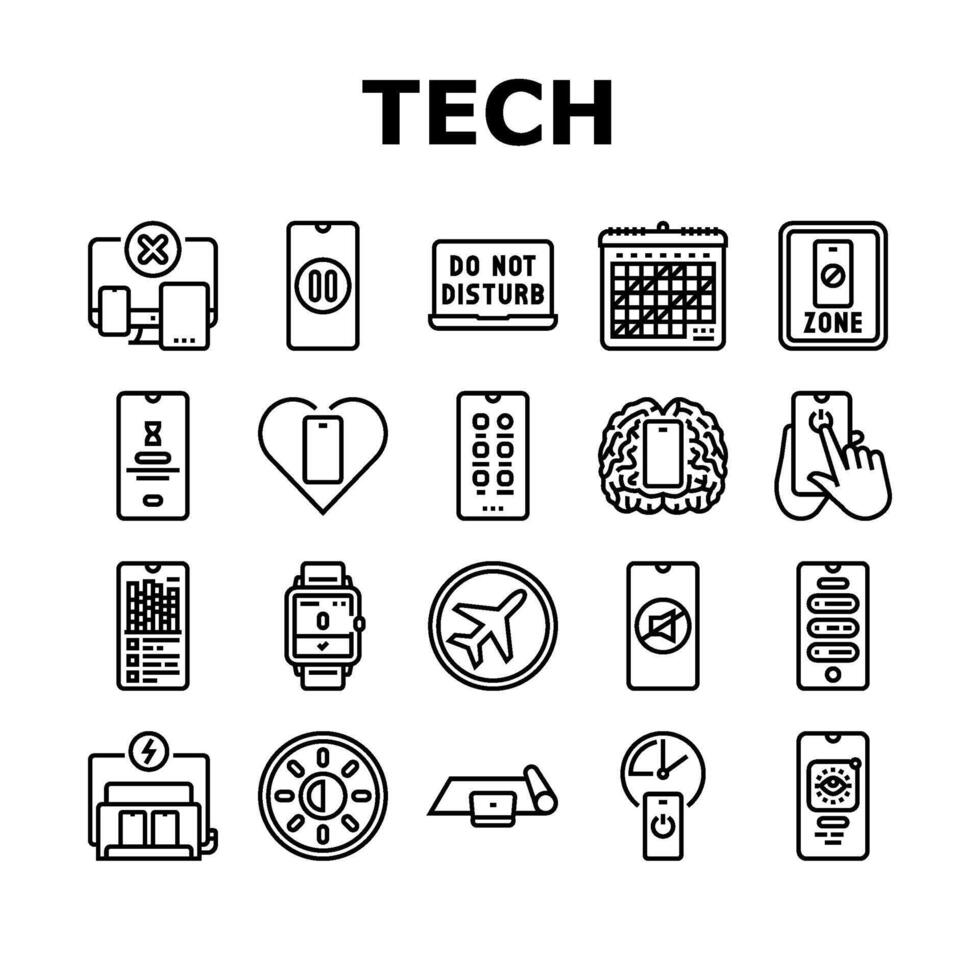 mindful tech engagement balance vector