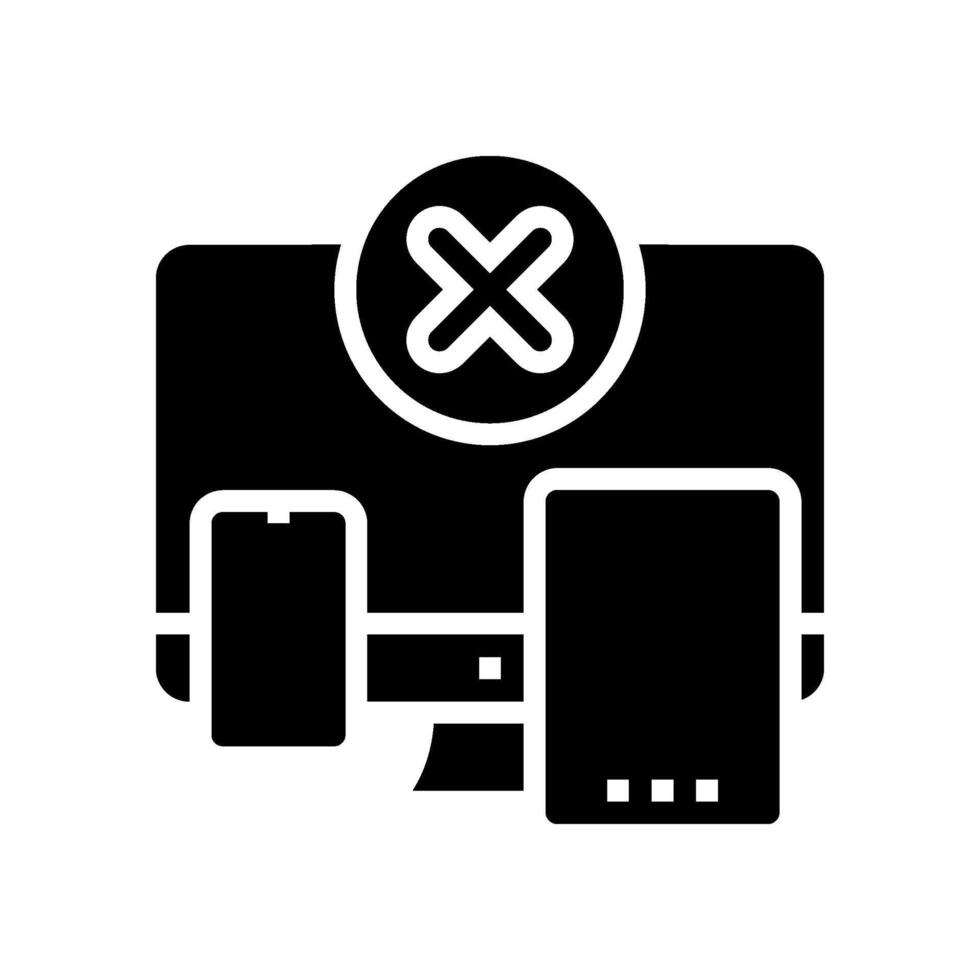 digital detox mindful tech engagement glyph icon illustration vector
