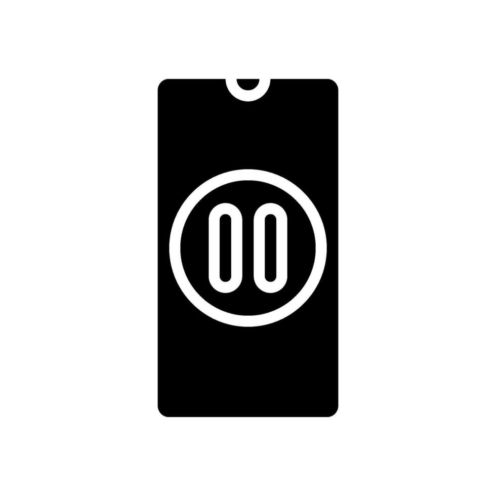 smartphone pause mindful tech glyph icon illustration vector