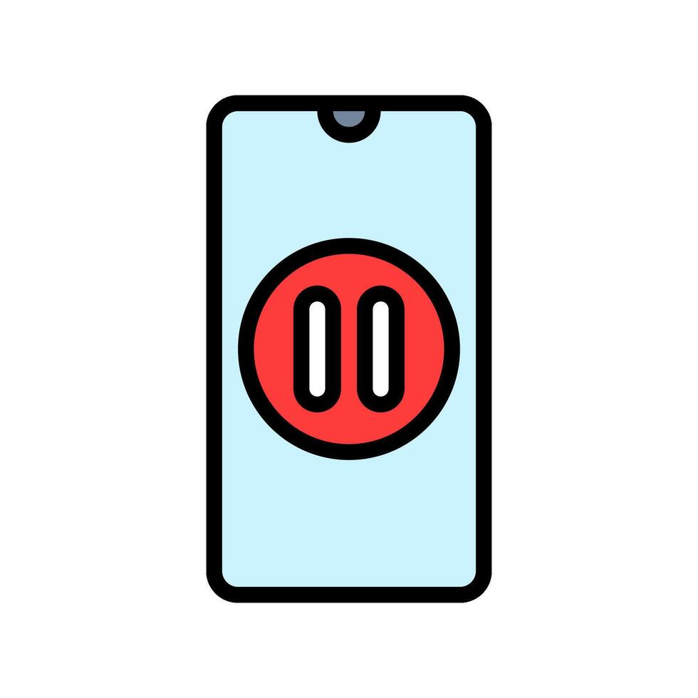 smartphone pause mindful tech color icon illustration vector