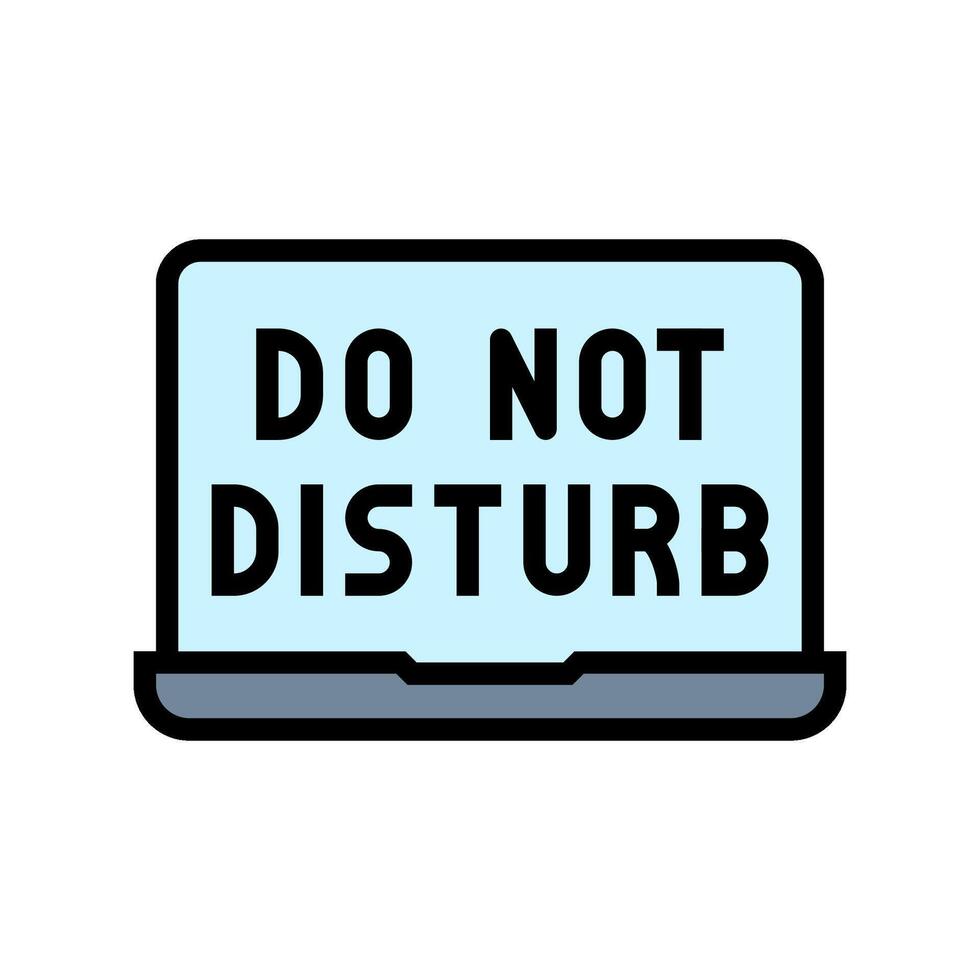 laptop do not disturb mindful tech color icon illustration vector