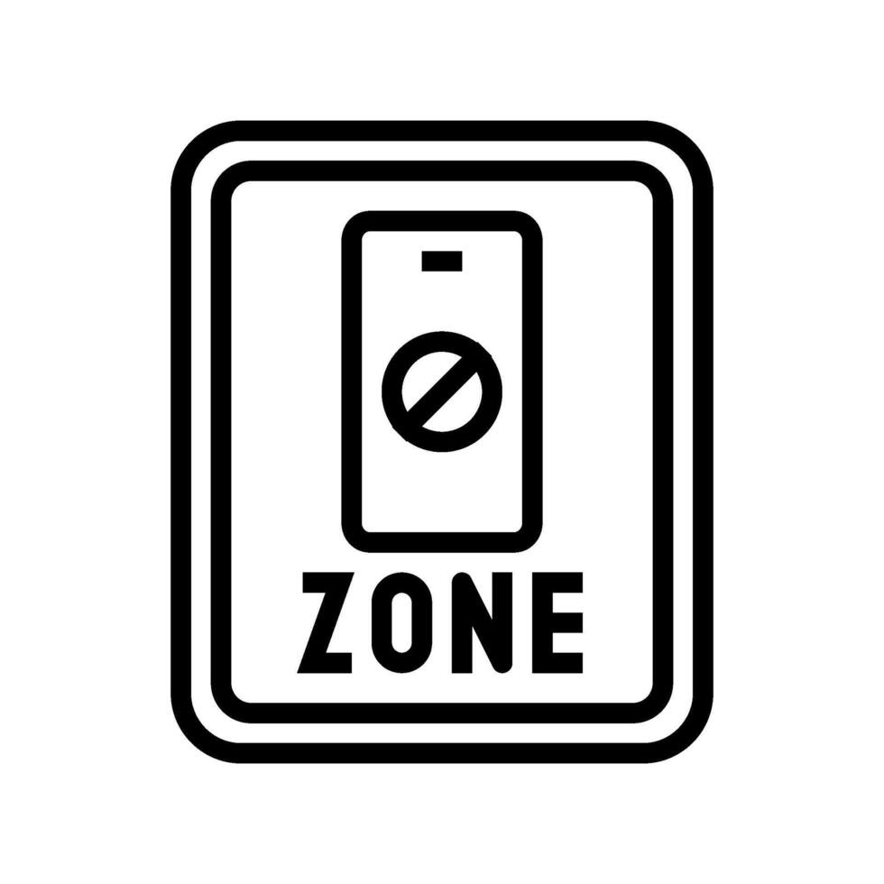 no phone zone sign mindful tech line icon illustration vector