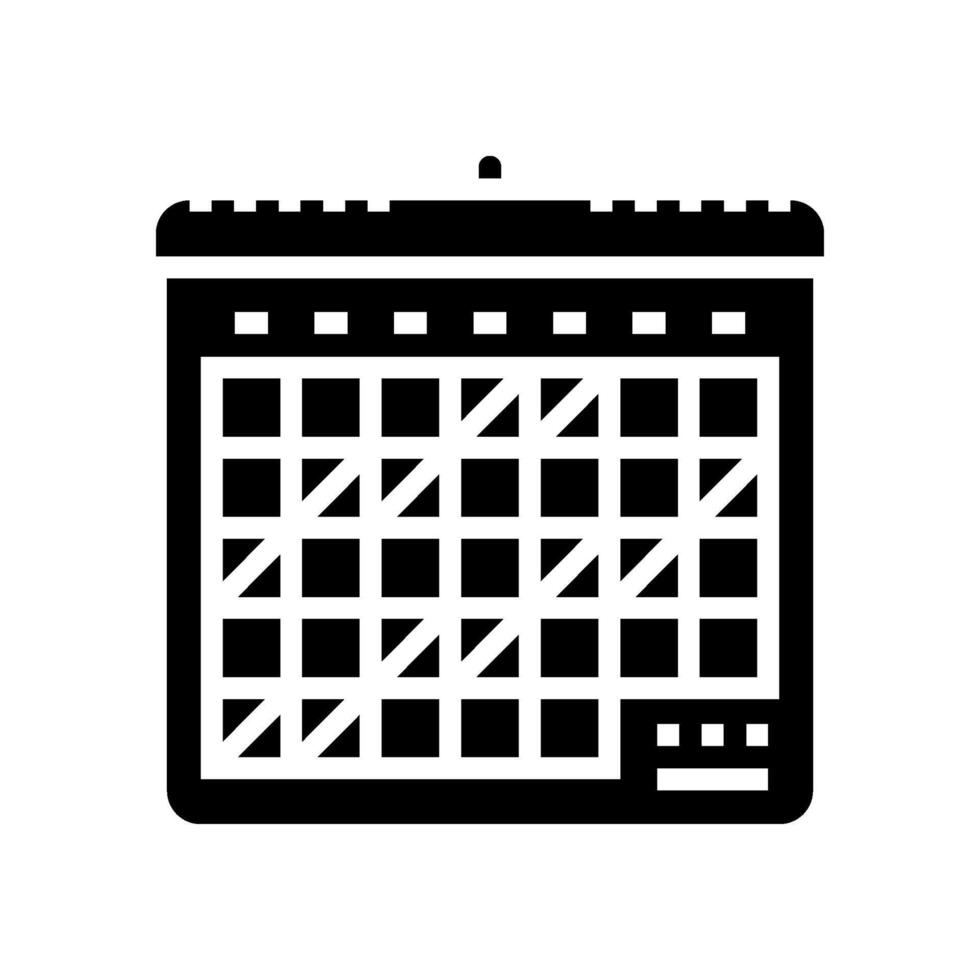 calendar scheduled breaks mindful tech glyph icon illustration vector