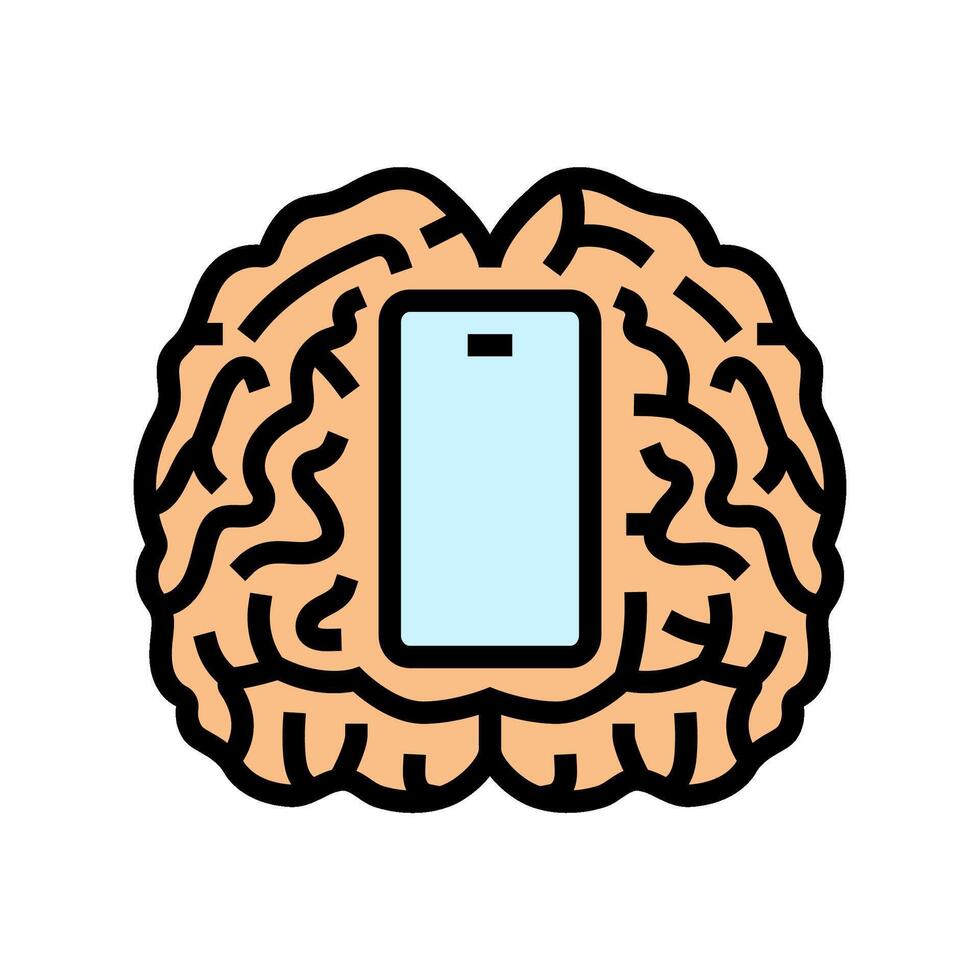 brain mindful app mindful tech color icon illustration vector