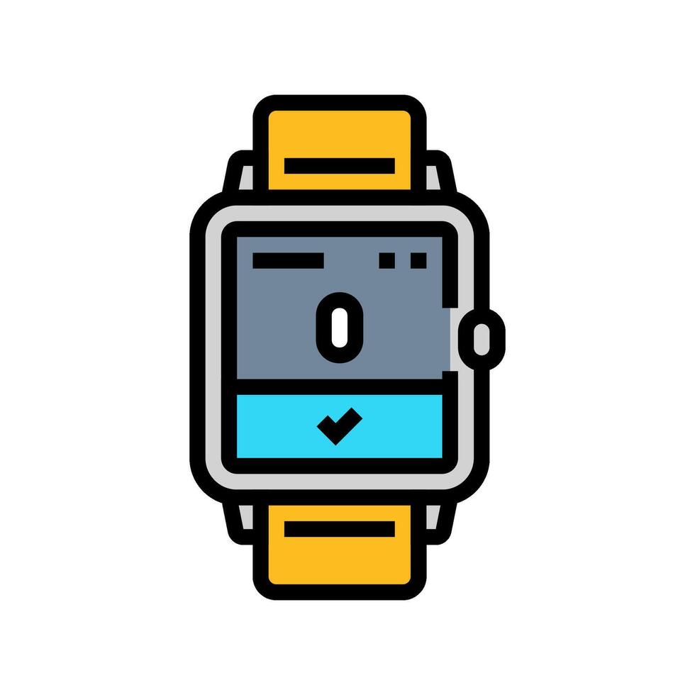 smartwatch breathing exercise tech color icon illustration vector