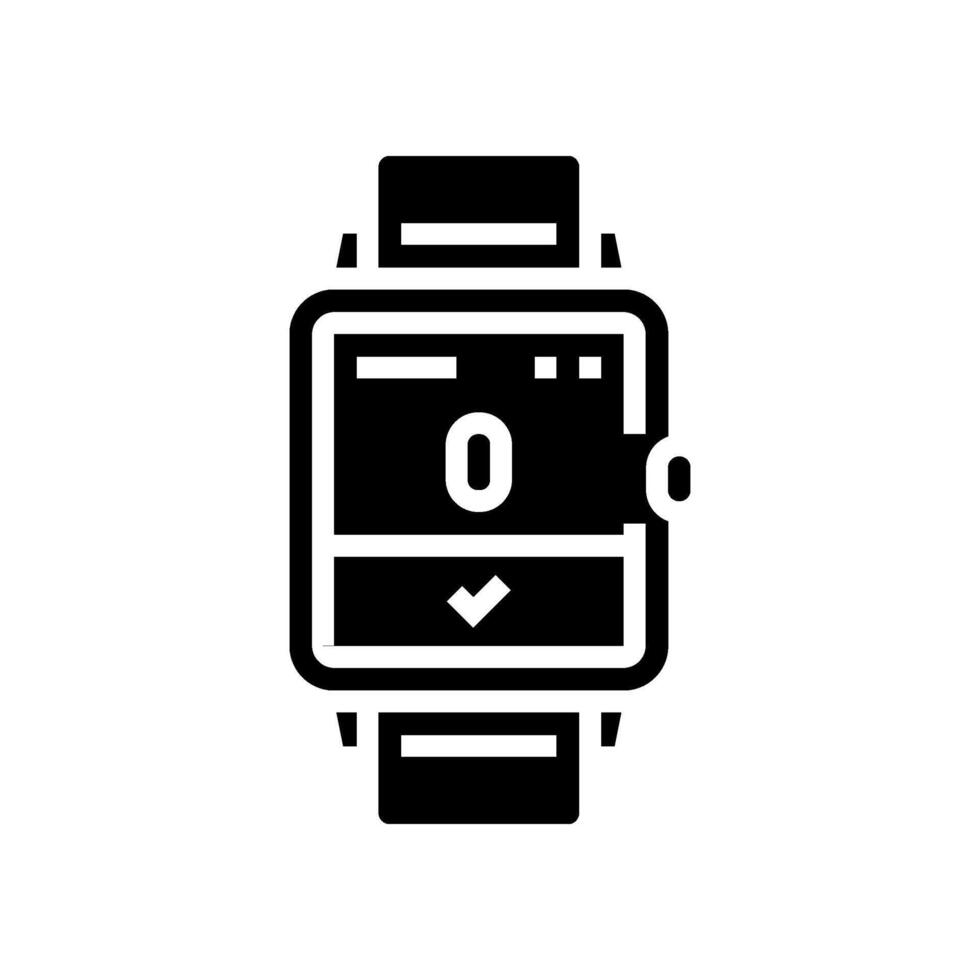 smartwatch breathing exercise tech glyph icon illustration vector