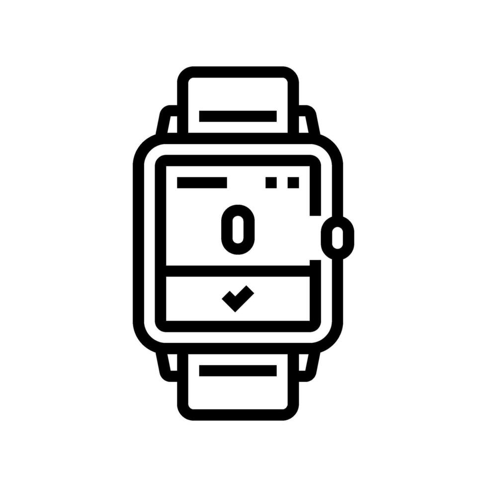 smartwatch breathing exercise tech line icon illustration vector