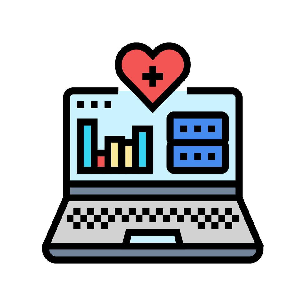 health data dashboard personalized color icon illustration vector