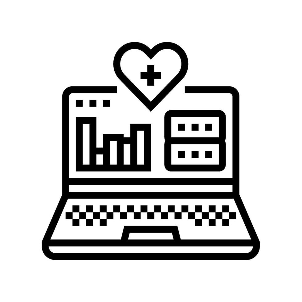health data dashboard personalized line icon illustration vector