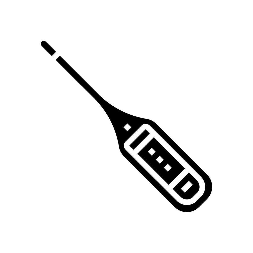 thermometer digital display personalized health glyph icon illustration vector