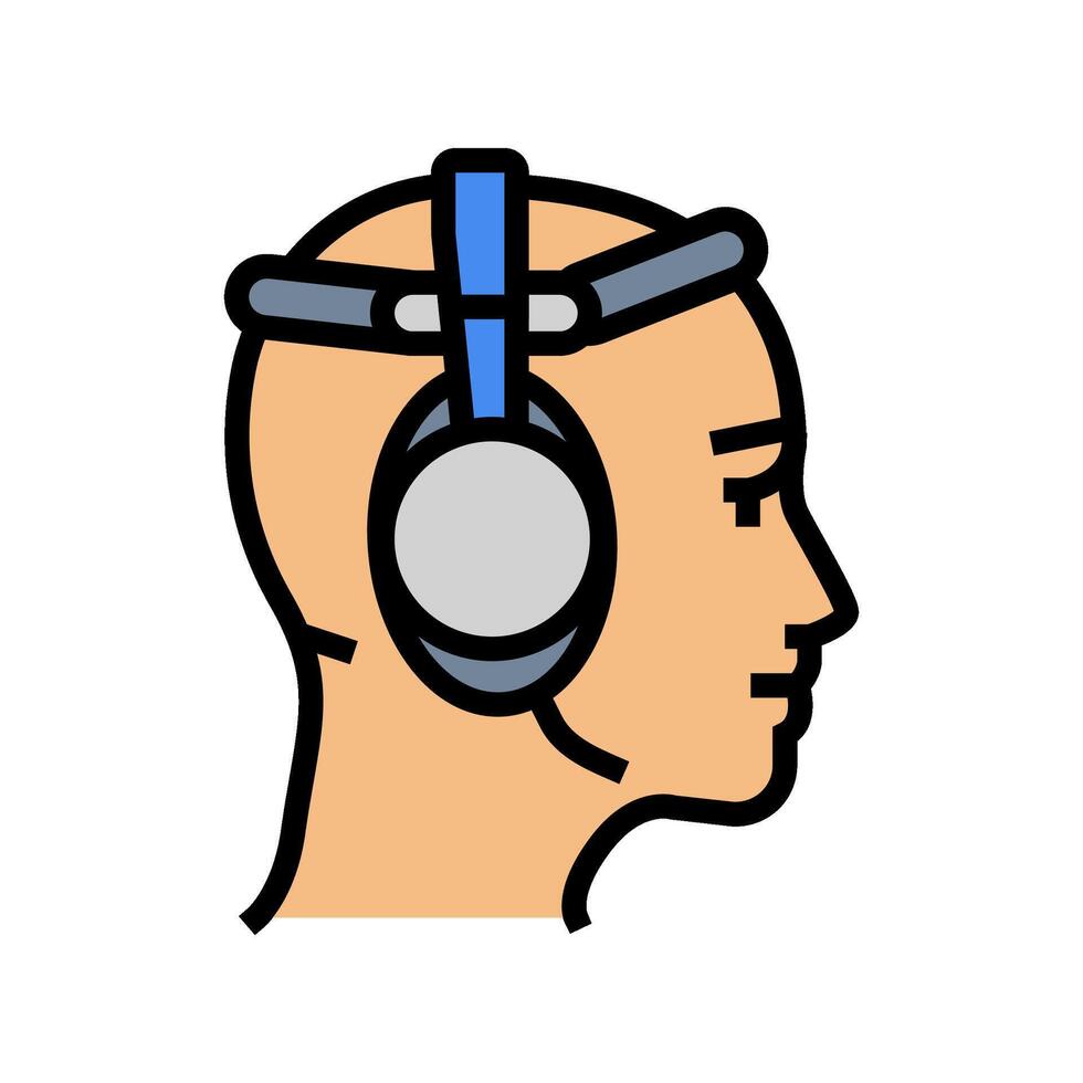 biofeedback headset personalized health color icon illustration vector