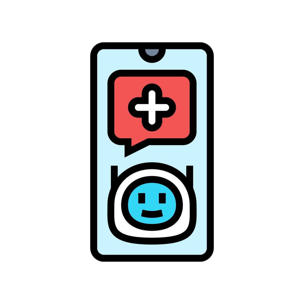ai powered health assistant personalized color icon illustration vector