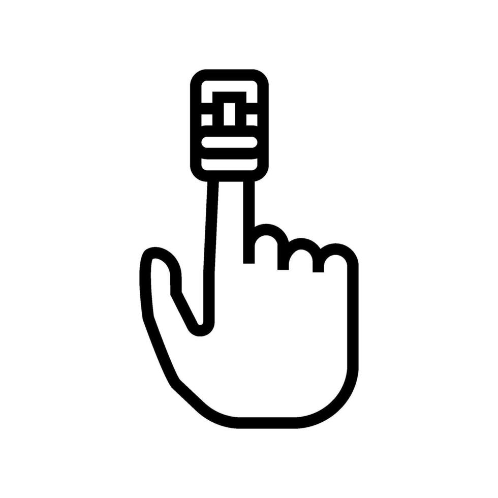 smart blood oxygen monitor health tech line icon illustration vector