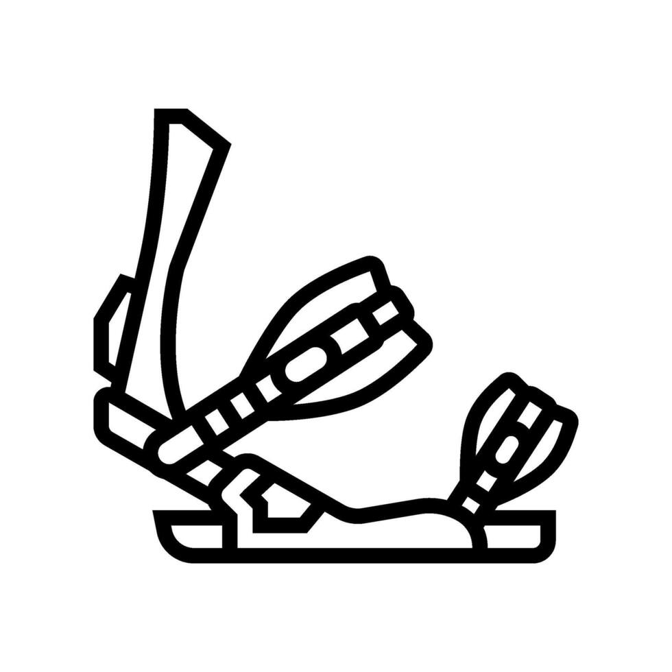 bindings snowboard line icon illustration vector