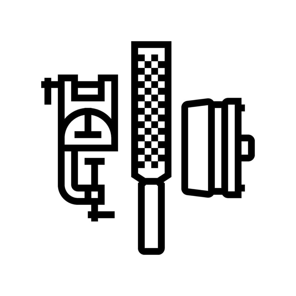 tuning kit snowboard line icon illustration vector