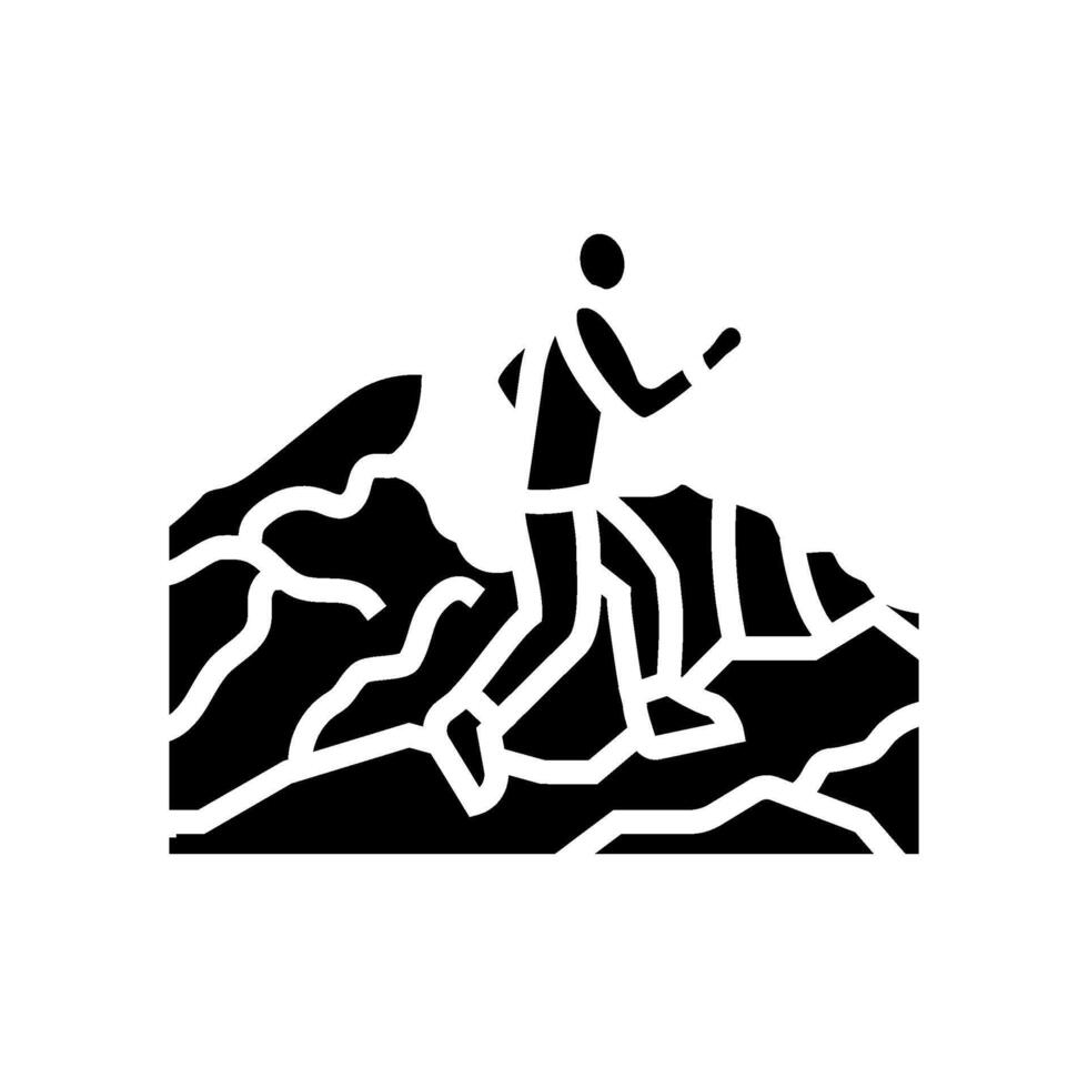 mountain trail running outdoor fitness glyph icon illustration vector