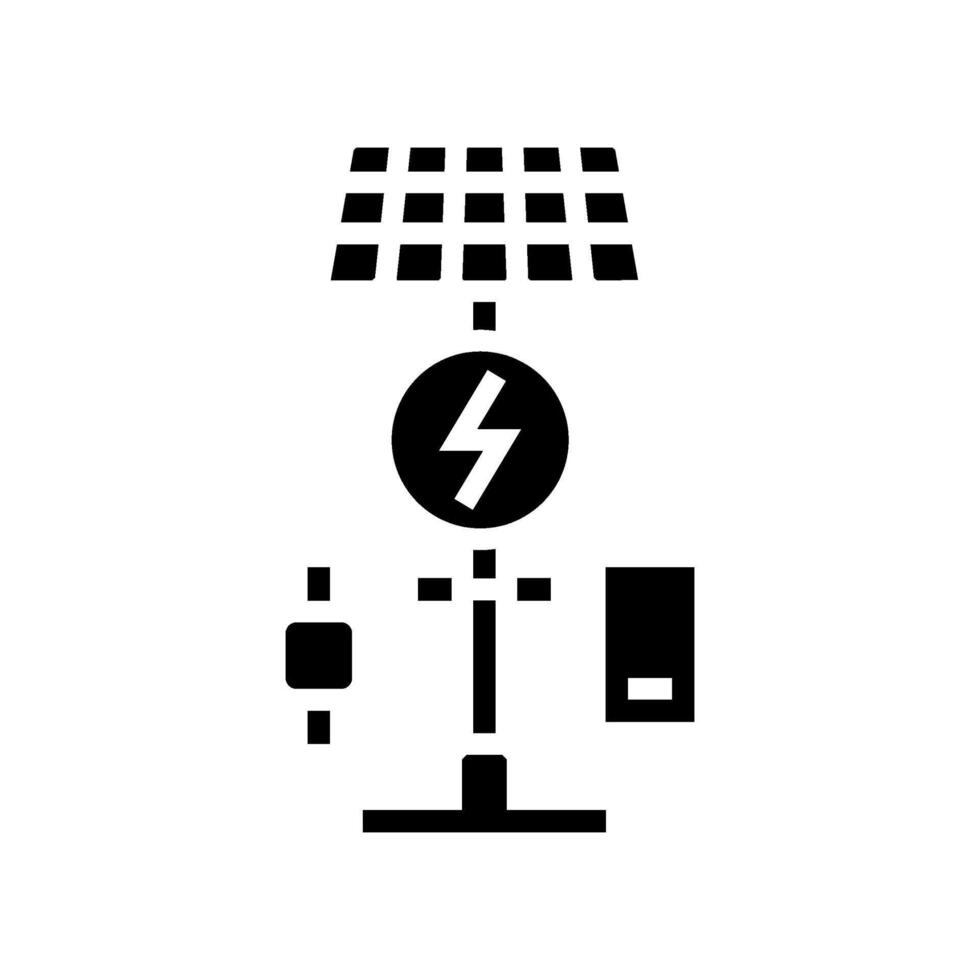 solar powered charging station devices glyph icon illustration vector