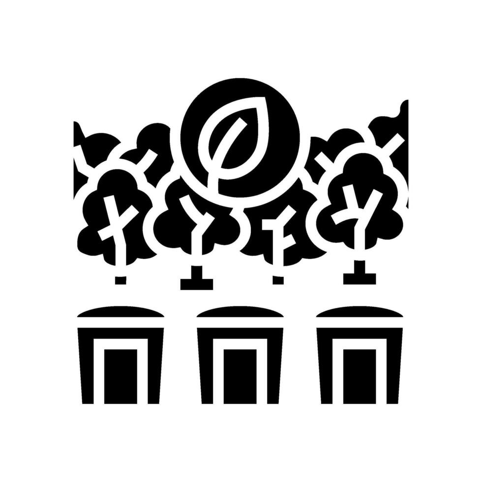 eco friendly waste disposal nature sustainable fitness glyph icon illustration vector