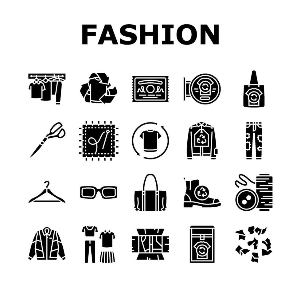 thrift driven fashion sustainable set vector