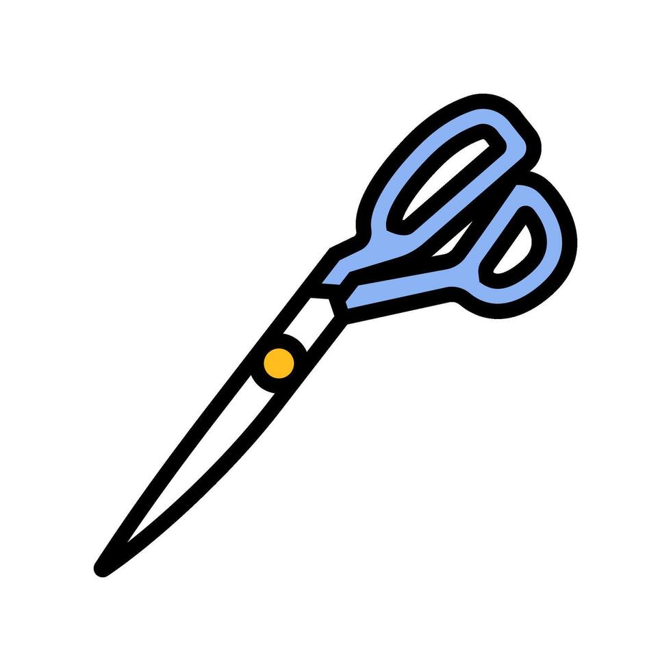 scissors cutting fabric thrift driven fashion color icon illustration vector