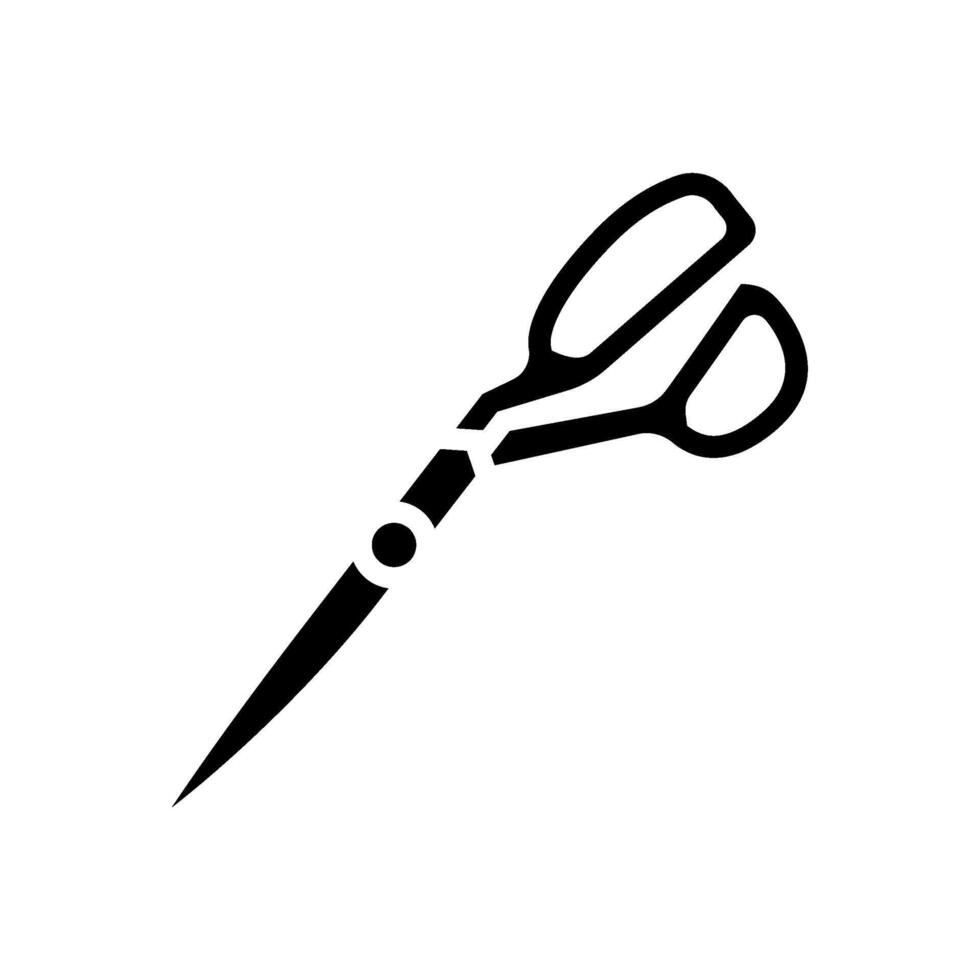 scissors cutting fabric thrift driven fashion glyph icon illustration vector