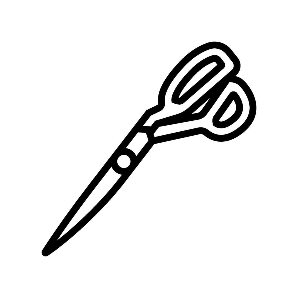 scissors cutting fabric thrift driven fashion line icon illustration vector