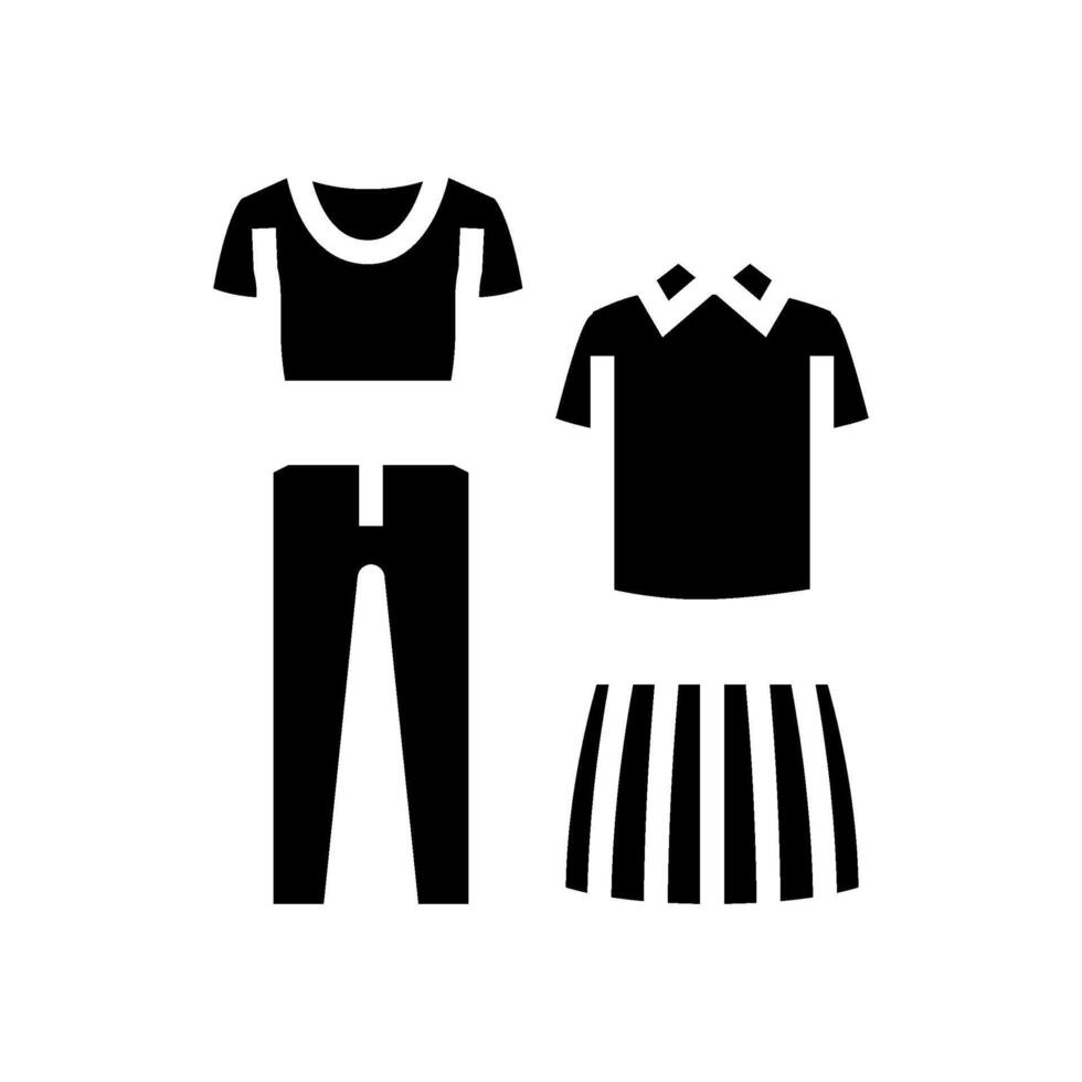 capsule wardrobe thrift driven fashion glyph icon illustration vector